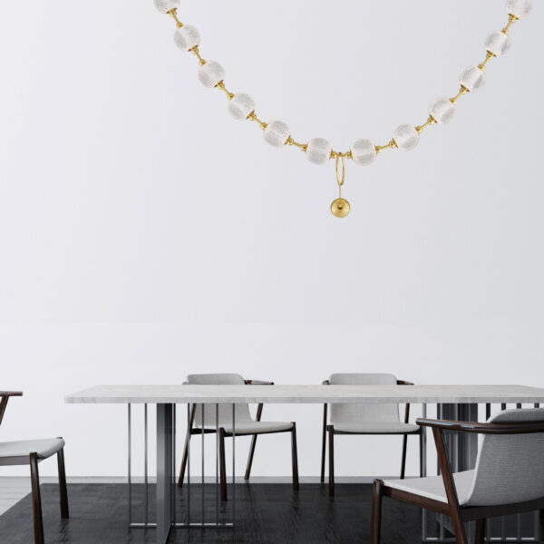 Lustra Brillante 49W 3200 K, Auriu si Aluminiu, Acrilic Nova Luce
