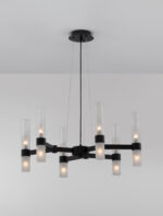 Lustra Century 60W, Negru si Sticla, Metal Nova Luce