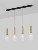 Lustra Certa 48W, Negru, Auriu, Transparent si Sticla, Metal Nova Luce