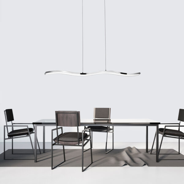 Lustra Cesena 42W 3000K, Crom si Aluminiu, Acrilic Nova Luce