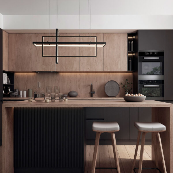 Lustra Clea 59W 2700 | 3500 | 5000K, Negru si Aluminiu, Acrilic Nova Luce