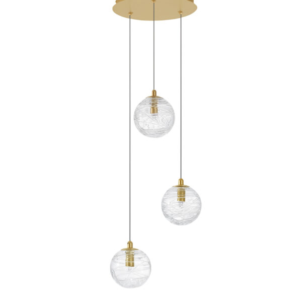 Lustra Coen 15W, Auriu, Transparent si Sticla, Metal Nova Luce