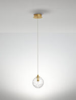 Lustra Coen 5W, Auriu, Transparent si Sticla, Metal Nova Luce
