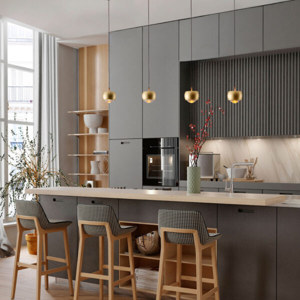 Lustra Conga 13W 3000K, Auriu si Aluminiu, Acrilic Nova Luce