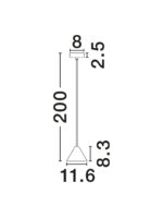 Lustra Conico 10W, Negru, Auriu si Aluminiu Nova Luce