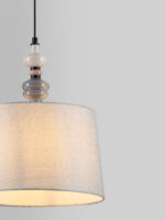 Lustra Damo 12W, Gri, Crem si Metal, Ceramica, Textil Nova Luce