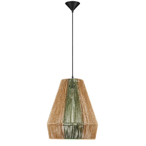 Lustra Dena 12W, Negru, Verde, Bej si Otel, Furtun luminos Nova Luce