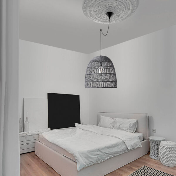 Lustra Destin 12W, Gri si Ratan Nova Luce
