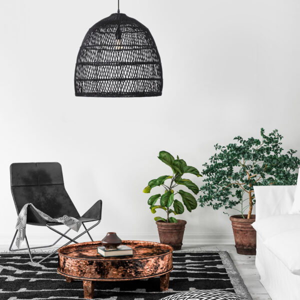 Lustra Destin 12W, Negru si Ratan Nova Luce