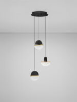 Lustra Dorin 18W 2700 K, Negru, Alb, Auriu si Sticla, Aluminiu, Metal, Marmura artificiala Nova Luce