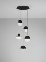 Lustra Dorin 30W 2700 K, Negru, Alb, Auriu si Sticla, Aluminiu, Metal, Marmura artificiala Nova Luce