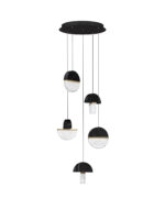 Lustra Dorin 30W 3000K, Negru, Alb, Auriu si Sticla, Aluminiu, Metal, Marmura artificiala Nova Luce