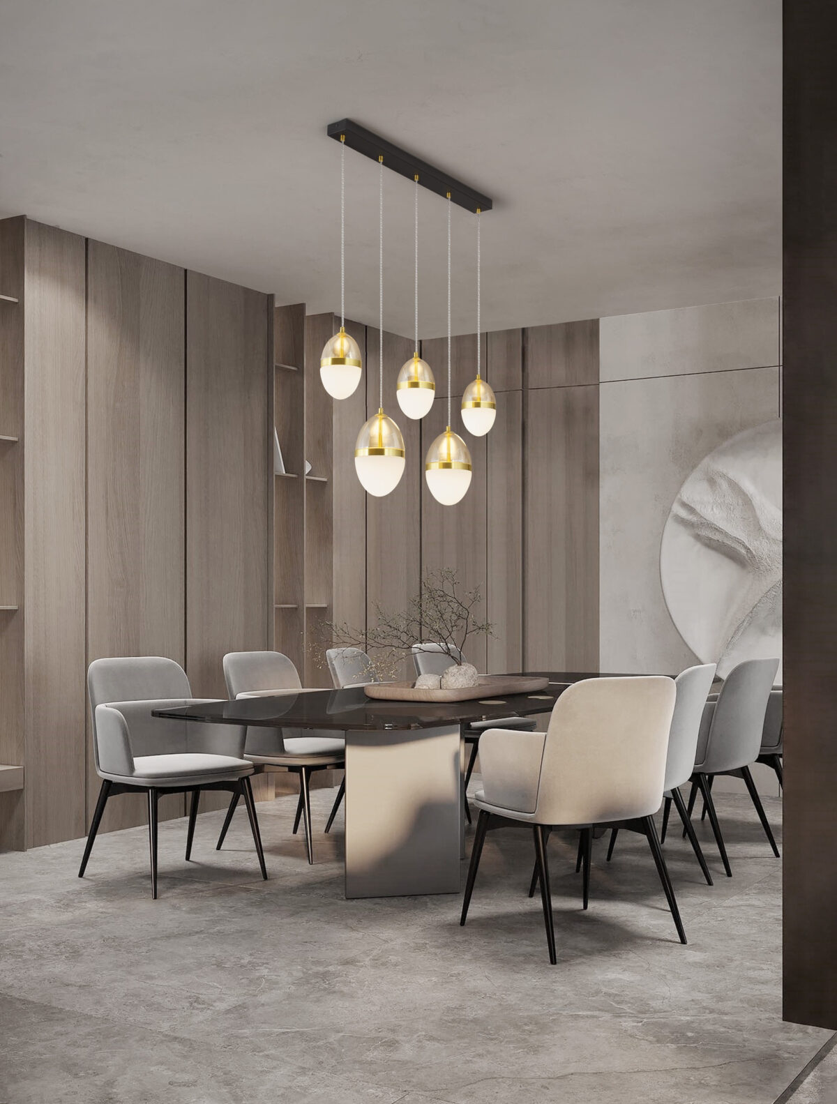 Lustra Egna 58W 3000K, Alama, Chihlimbariu si Sticla, Metal Nova Luce