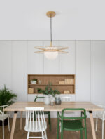 Lustra Ellery 12W, Alb, Auriu si Sticla, Metal Nova Luce