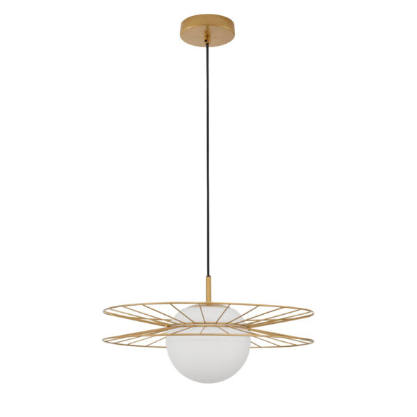 Lustra Ellery 12W, Alb, Auriu si Sticla, Metal Nova Luce
