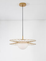 Lustra Ellery 12W, Alb, Auriu si Sticla, Metal Nova Luce