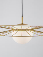 Lustra Ellery 12W, Alb, Auriu si Sticla, Metal Nova Luce