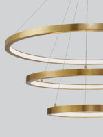 Lustra Empatia 108W 3000K, Auriu si Aluminiu, Acrilic Nova Luce