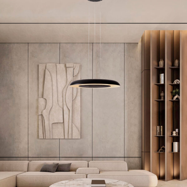 Lustra Epos 38W 3000 | 2700 | 4000K, Negru si Aluminiu, Acrilic Nova Luce
