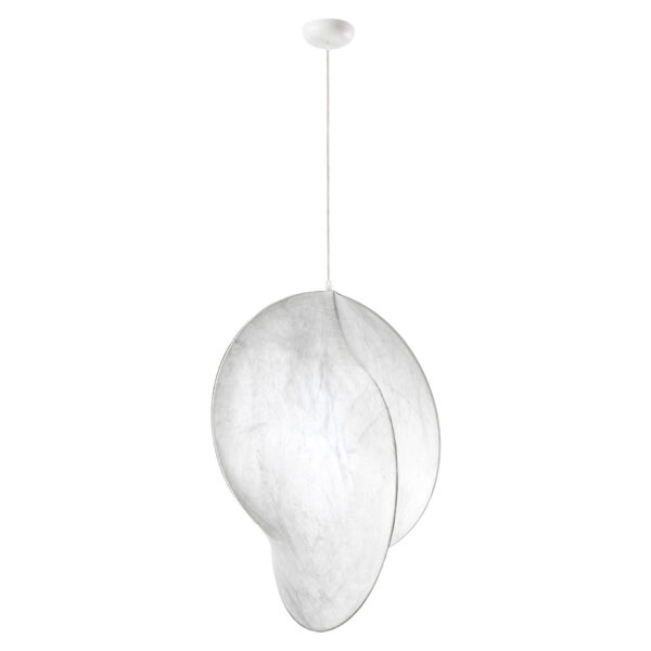 Lustra Esperia 12W, Alb si Metal, Matase Nova Luce