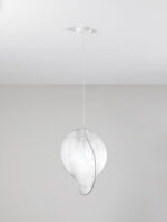 Lustra Esperia 12W, Alb si Metal, Matase Nova Luce