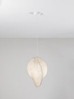 Lustra Esperia 12W, Alb si Metal, Matase Nova Luce