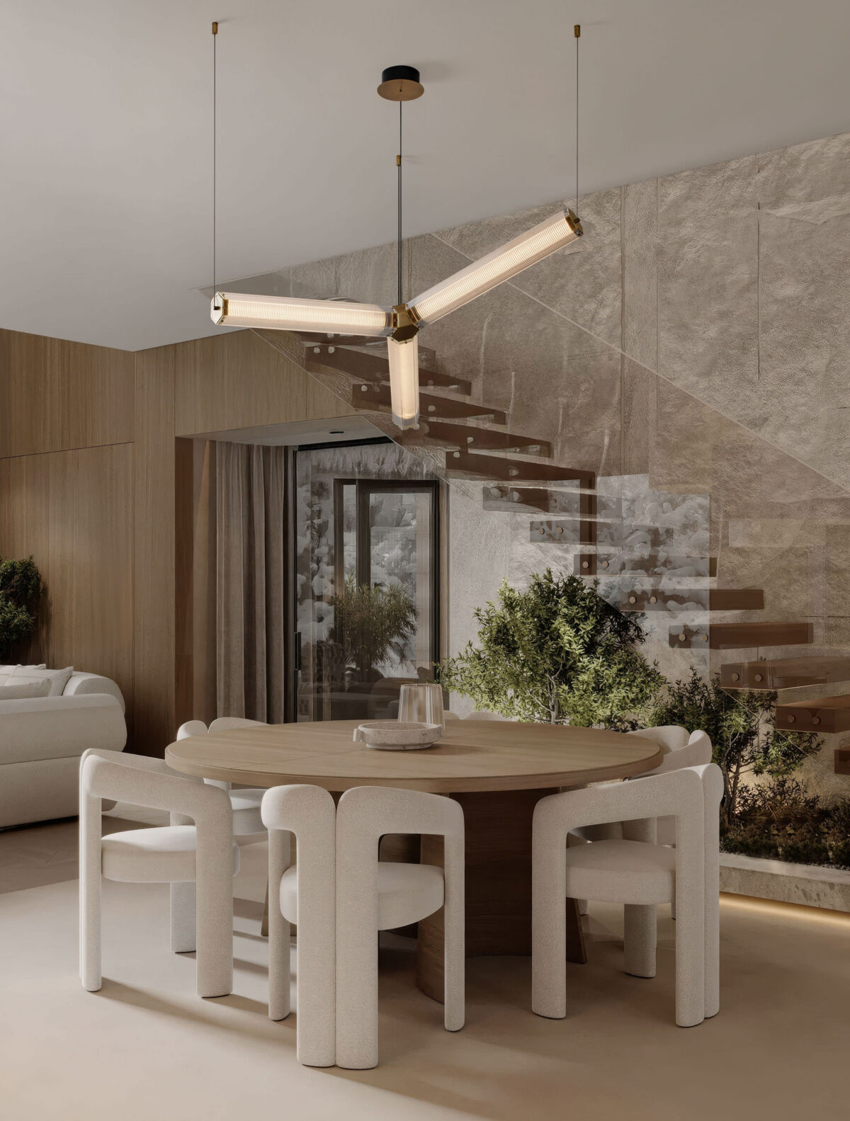 Lustra Essenzo 23W 3000K, Alama antichizata si Otel, Sticla Nova Luce