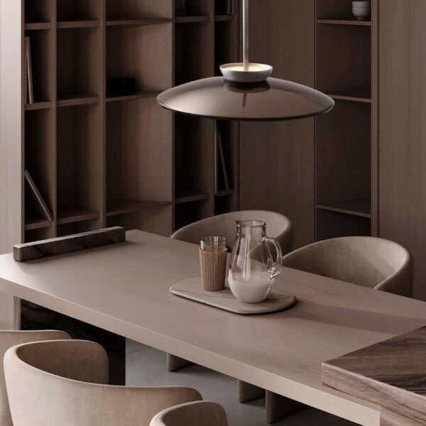 Lustra Esti 21W 3000K, Maro, Nichel fumuriu si Sticla, Aluminiu Nova Luce