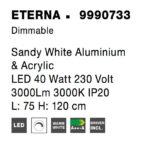 Lustra Eterna 40W 3000K, Alb si Aluminiu, Acrilic Nova Luce