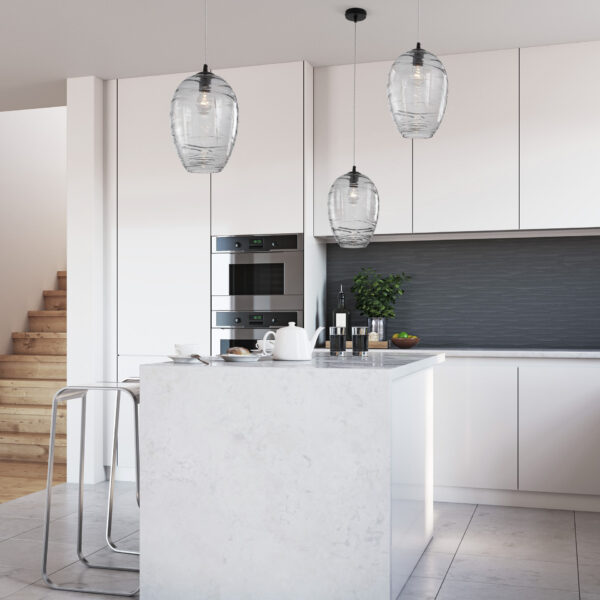 Lustra Evleen 12W, Negru, Gri si Sticla, Metal Nova Luce