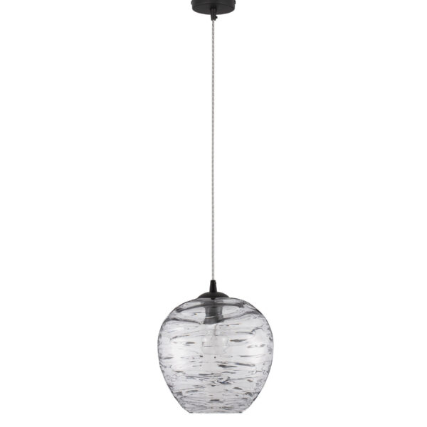 Lustra Evleen 12W, Negru, Gri si Sticla, Metal Nova Luce