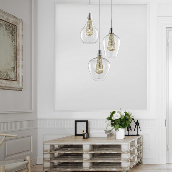 Lustra Filo 15W, Crom, Auriu si Sticla, Aluminiu Nova Luce