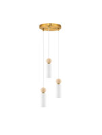 Lustra Filomena 15W, Alb, Auriu si Sticla, Metal, Travertin Nova Luce