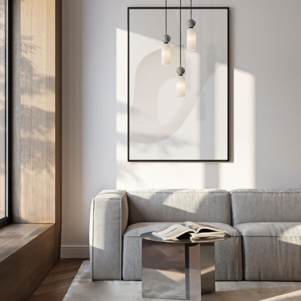 Lustra Filomena 15W, Gri si Sticla, Metal, Marmura Nova Luce