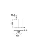 Lustra Flusso 43W 3000K, Negru si Aluminiu, Acrilic Nova Luce
