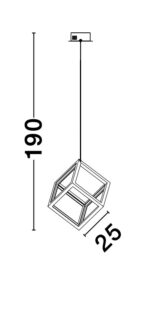 Lustra Gabbia 45W 3000K, Negru si Aluminiu, Silicon Nova Luce