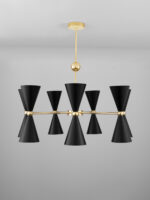 Lustra Gala 10W, Negru, Auriu si Metal Nova Luce