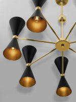 Lustra Gala 10W, Negru, Auriu si Metal Nova Luce