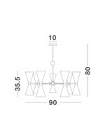 Lustra Gala 10W, Negru, Auriu si Metal Nova Luce