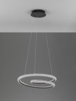 Lustra Ginevra 45W 3000K, Negru si Aluminiu, Acrilic Nova Luce