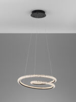 Lustra Ginevra 45W 3000K, Negru si Aluminiu, Acrilic Nova Luce