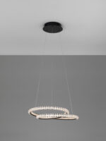 Lustra Ginevra 45W 3000K, Negru si Aluminiu, Acrilic Nova Luce