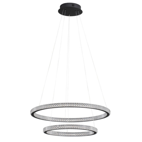 Lustra Ginevra 54W 3000K, Negru si Aluminiu, Acrilic Nova Luce