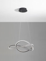 Lustra Ginevra 56W 3000K, Negru si Aluminiu, Acrilic Nova Luce