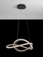 Lustra Ginevra 56W 3000K, Negru si Aluminiu, Acrilic Nova Luce