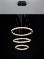 Lustra Ginevra 69W 3000K, Negru si Aluminiu, Acrilic Nova Luce