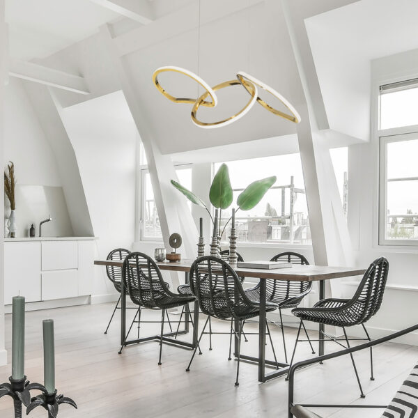 Lustra Girish 41W 3000K, Auriu si Aluminiu, Acrilic, Otel inoxidabil Nova Luce
