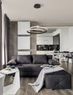 Lustra Grania 25W 3000K, Negru si Aluminiu, Acrilic Nova Luce