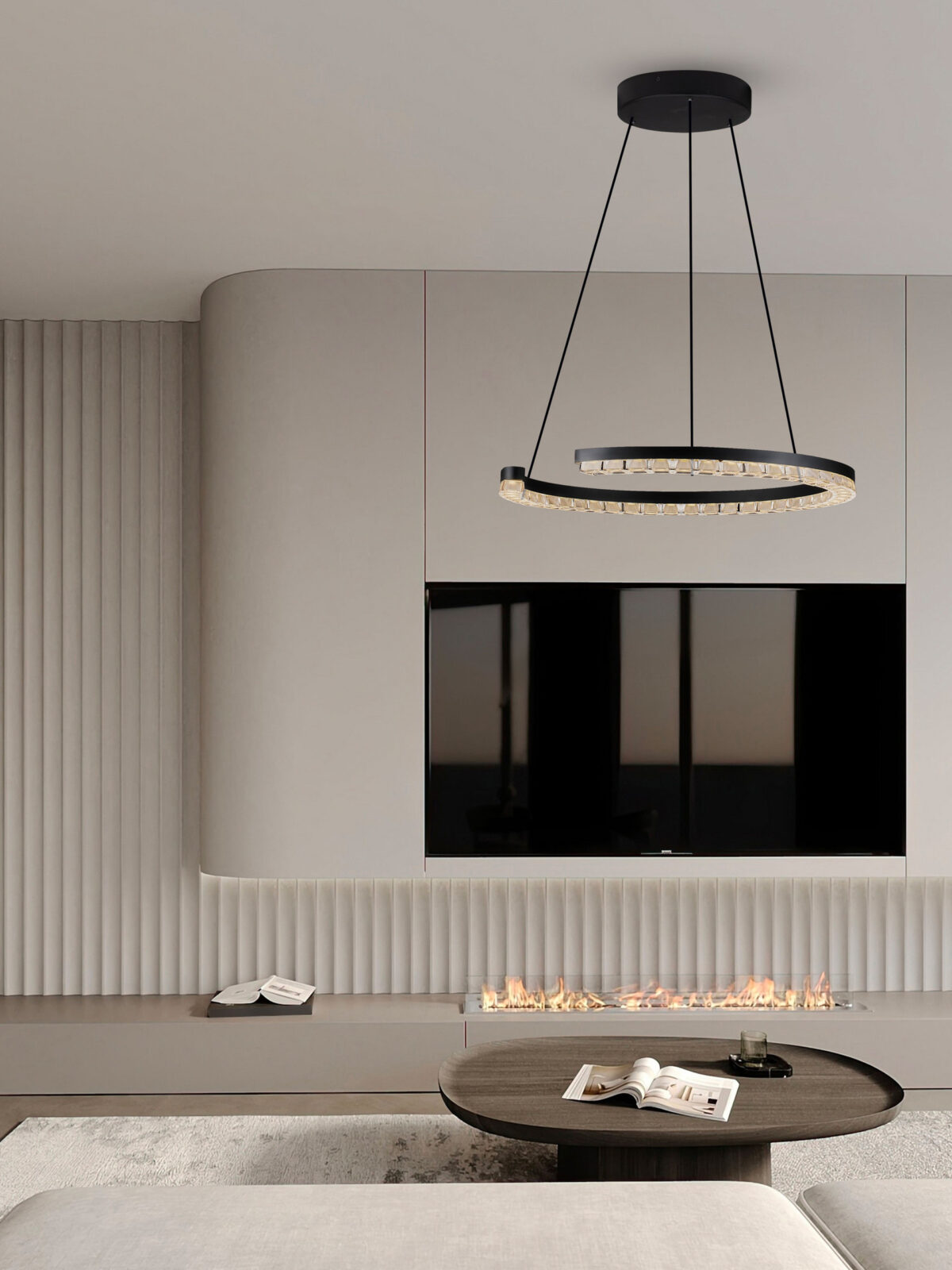 Lustra Greamy 21W 3000K, Negru si Aluminiu Nova Luce