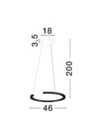 Lustra Greamy 21W 3000K, Negru si Aluminiu Nova Luce